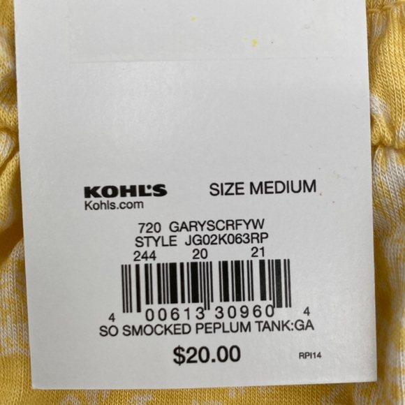 SO Tie-Dyed Smocked Peplum Cropped Tank Top - Picture 4 of 7